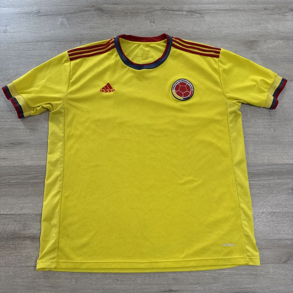 Adidas Colombia Soccer Jersey Men’s 2XL Yellow Aeroready National Team